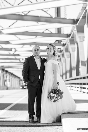 Bride and Groom on Memorial Bridge