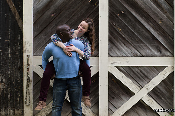 Engagement photos on couple's new property
