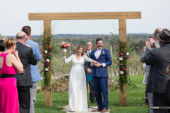 Bride and groom just married cheer