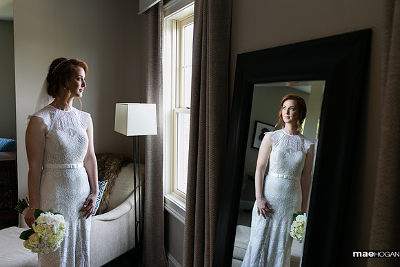 Bride in mirror