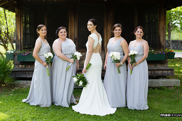 Bride and attendants at the Rocks Estate in Bethlehem NH