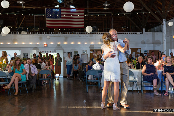 Peaks Island locals sharing a father daughter dance