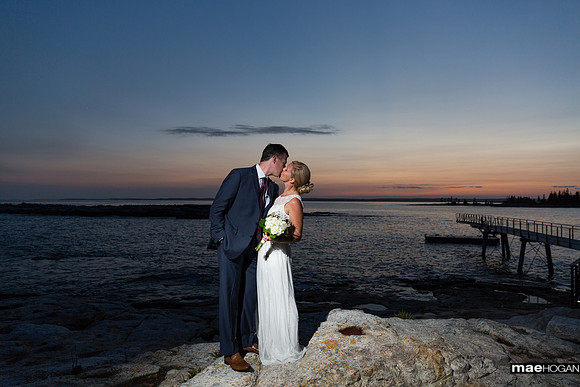 Bride and groom just after sundown