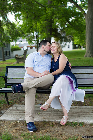 Couple taking a rest on a bench in Haven Park, Portsmouth NH